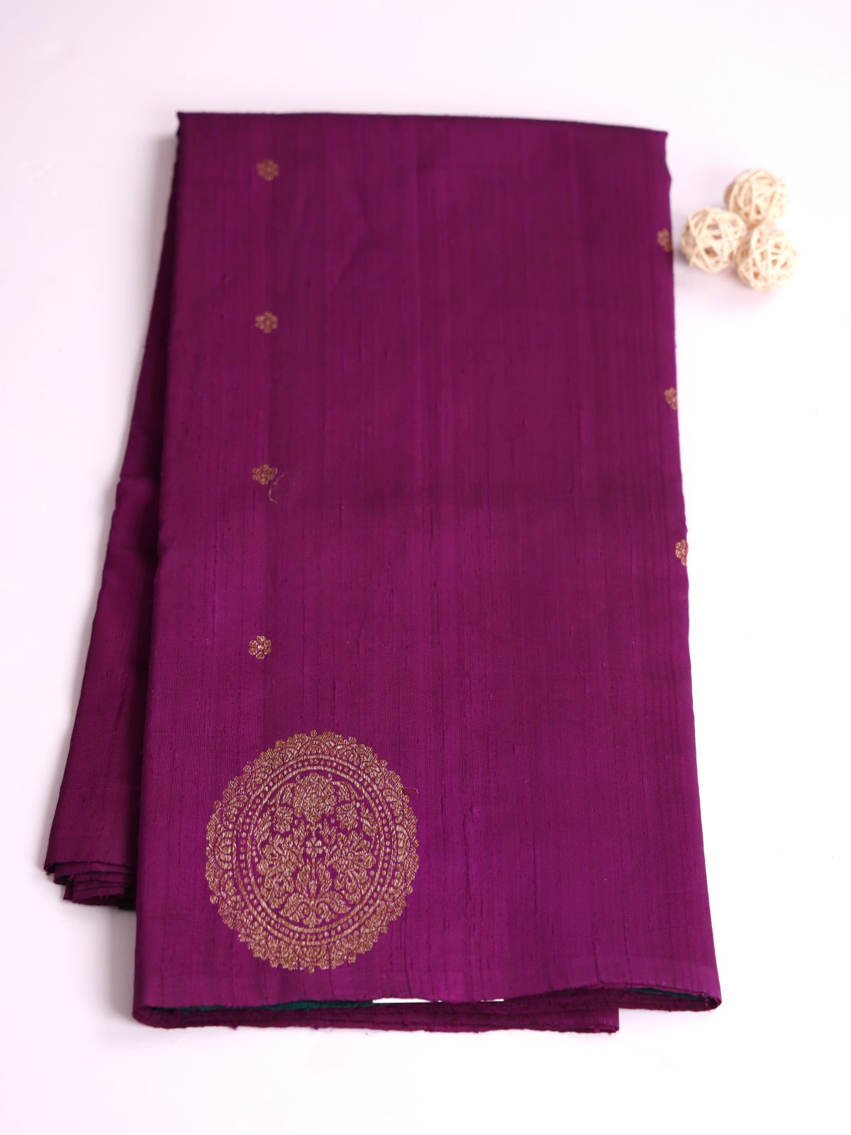 Dark Purple Banaras Tussar Silk Saree