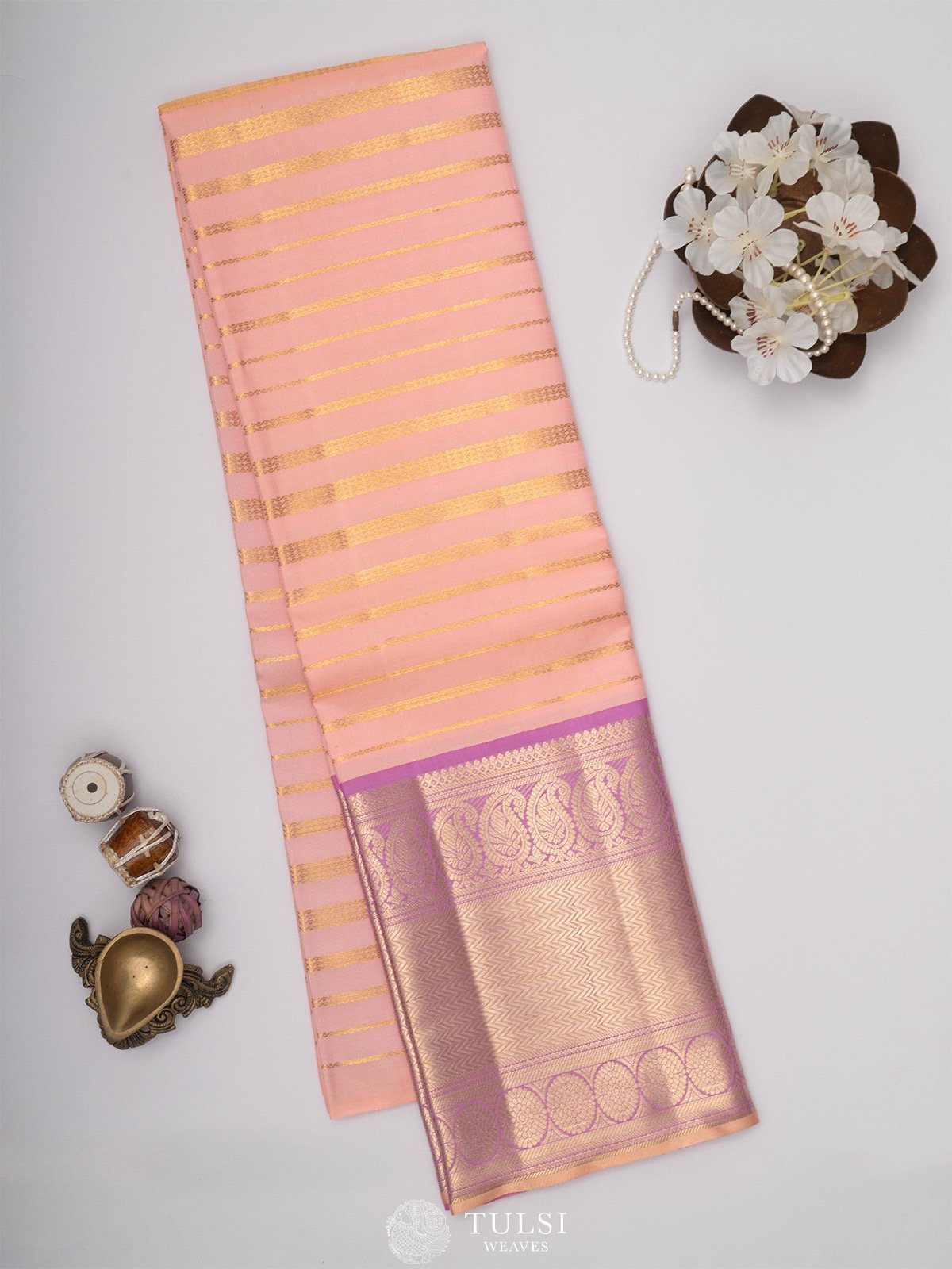 Light Pink Kanjeevaram Silk Pavadai