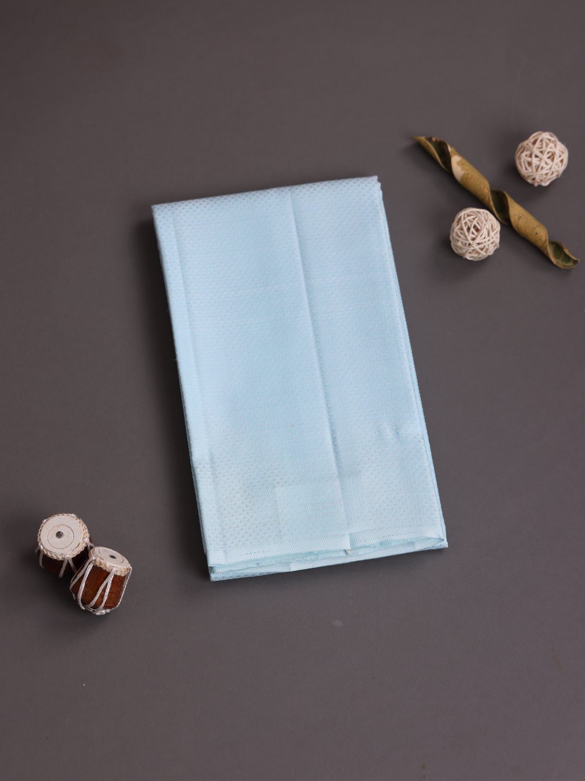 Light Blue Thread Brocade Silk Material