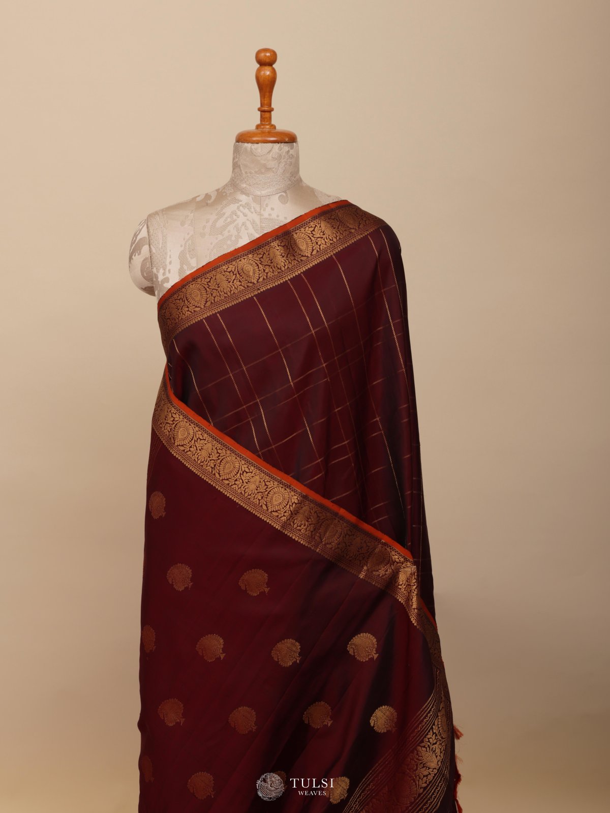 Maroon Gadwal Silk Saree