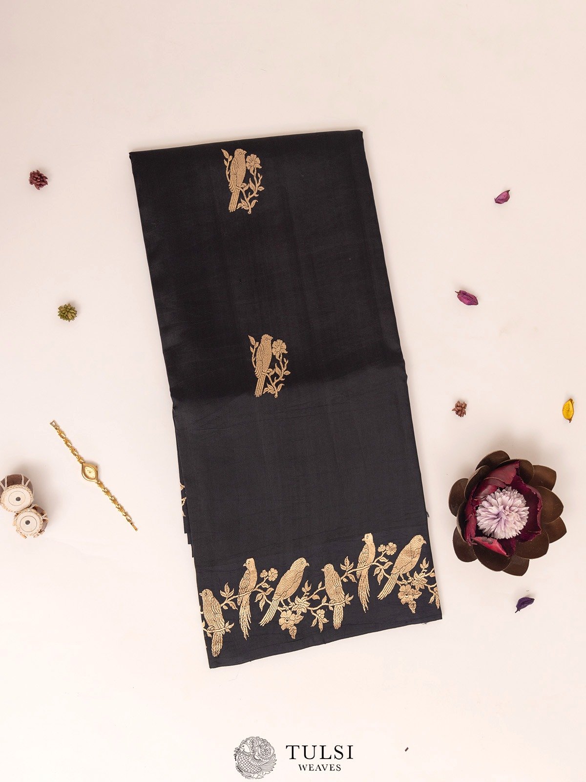  Black Mashru Silk Saree