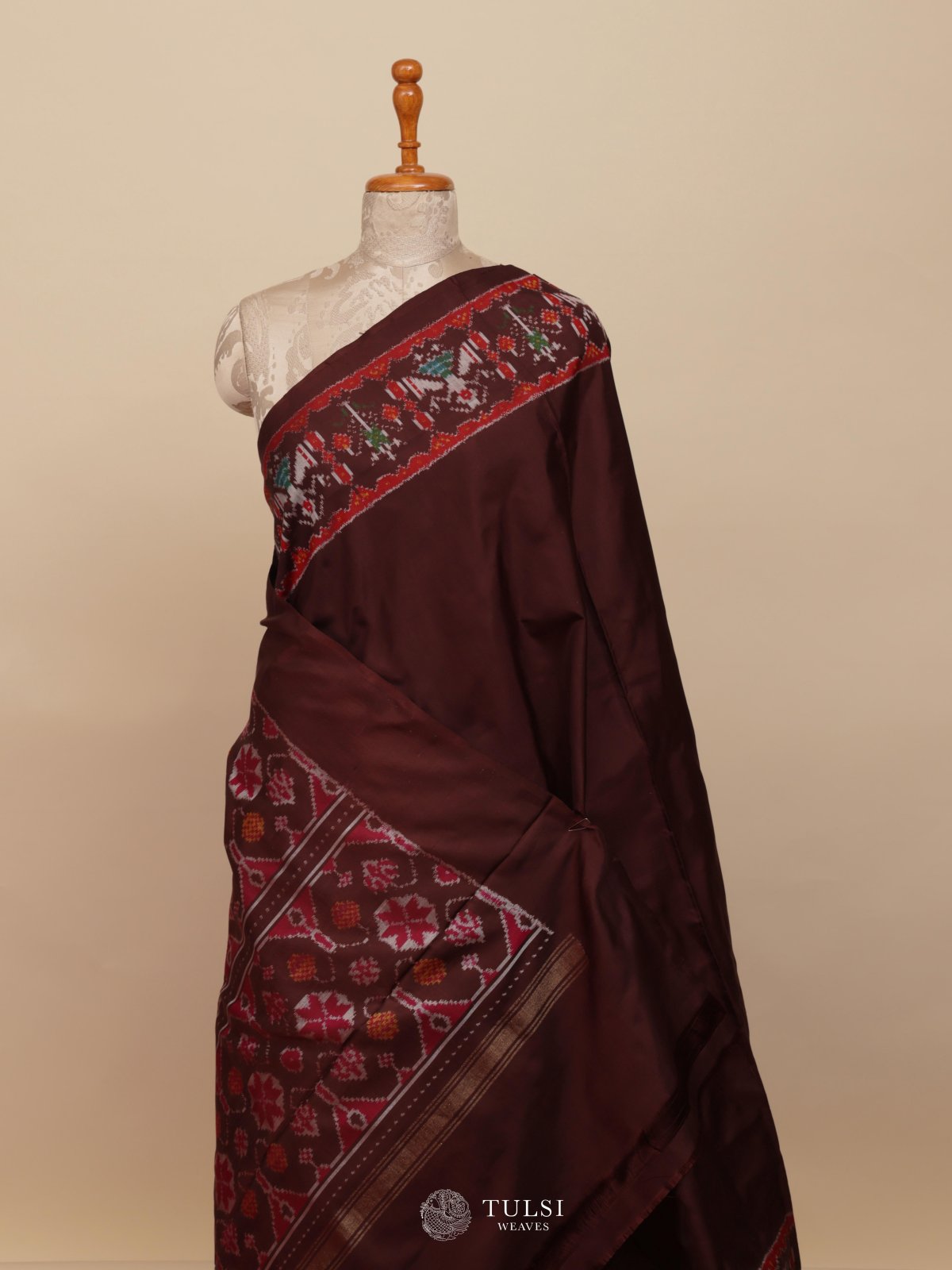 Maroon Patola Silk Saree 
