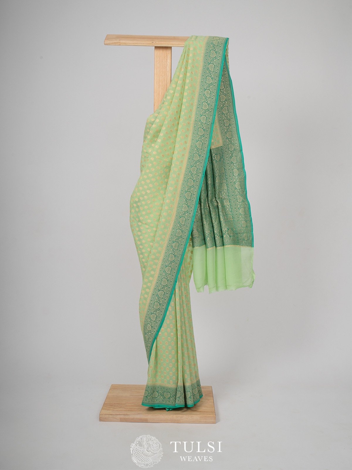 Light Green Banarasi Georgette Silk Saree