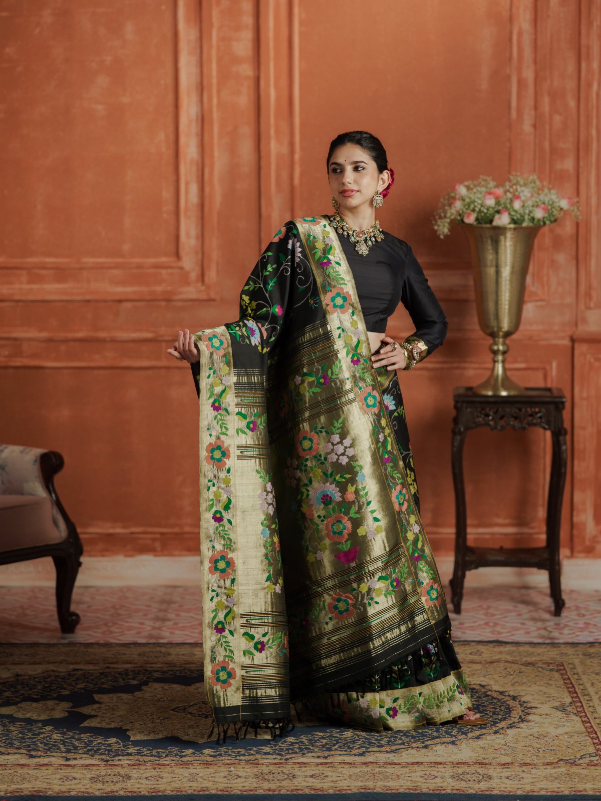 Curated 3 - Black Paithani Silk Saree