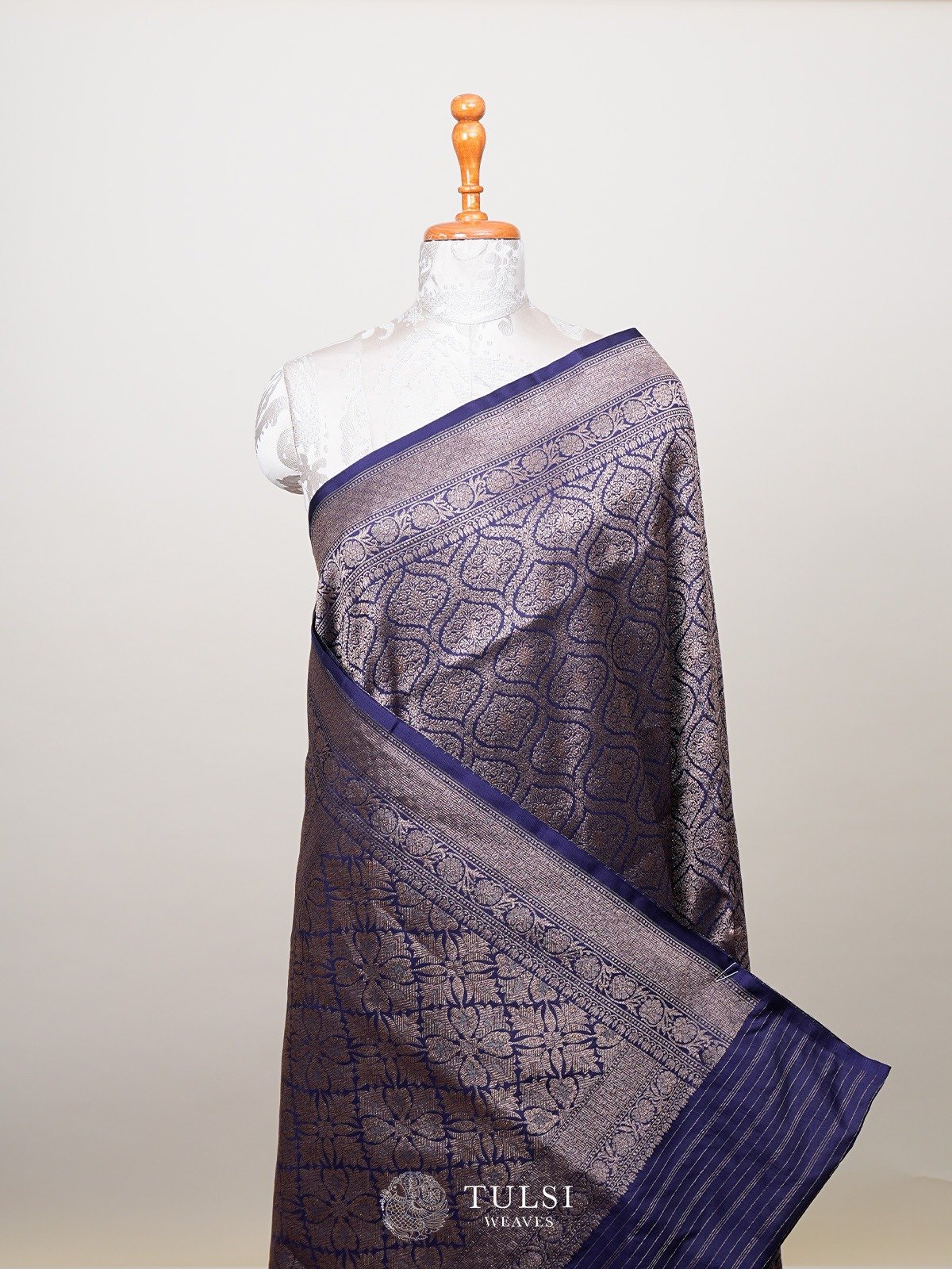 Royal Blue Banarasi Silk Saree with Self Zari Border