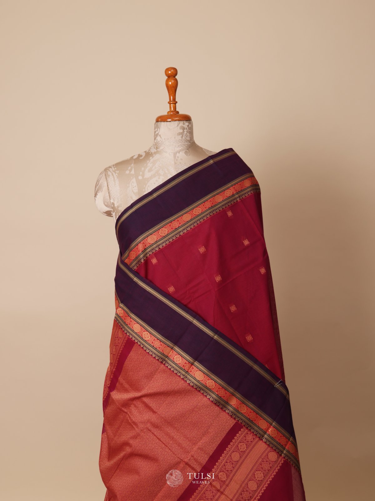 Dark Pink Kanchi Cotton Saree