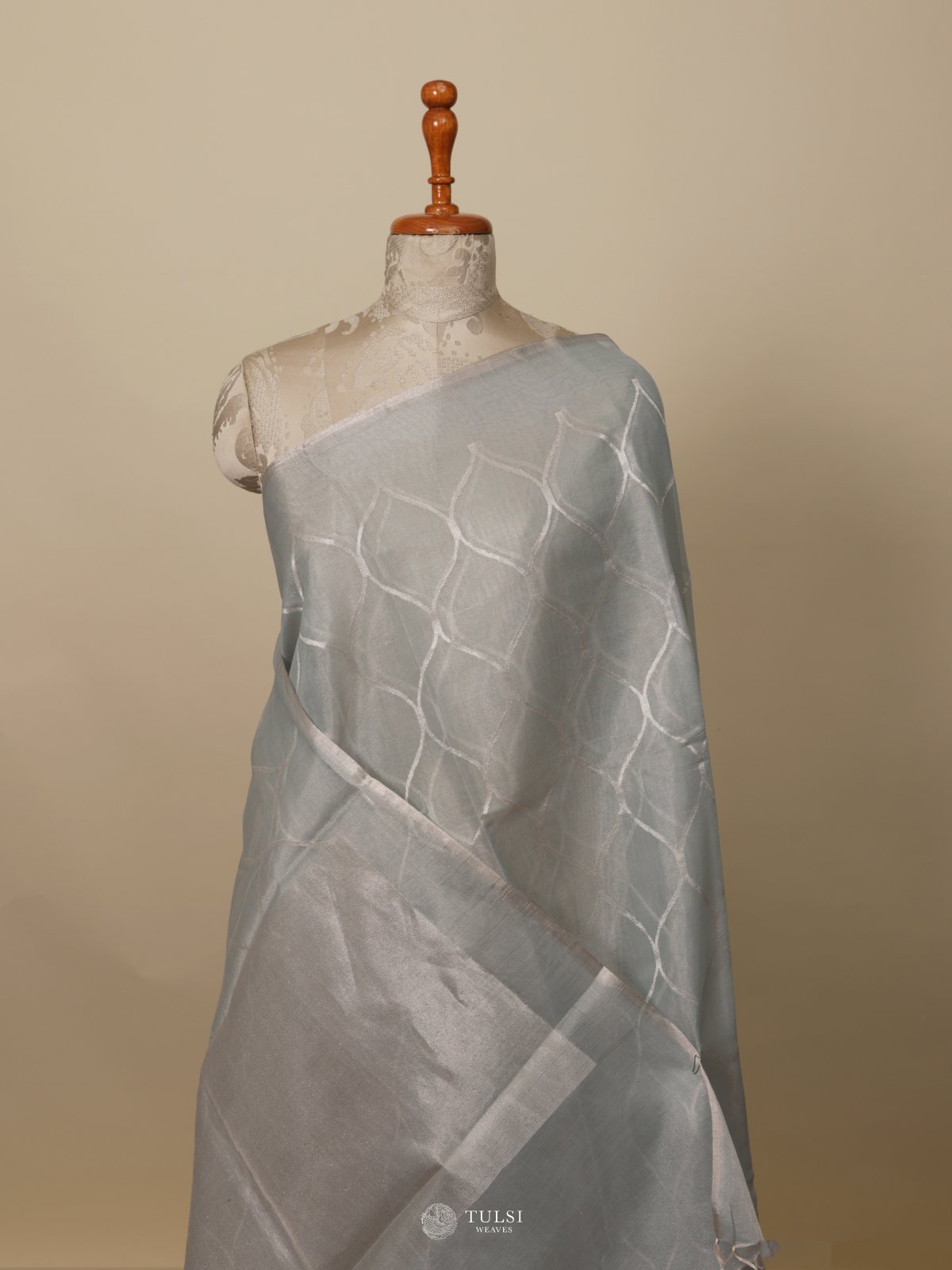Light Blue Chanderi Silk Saree