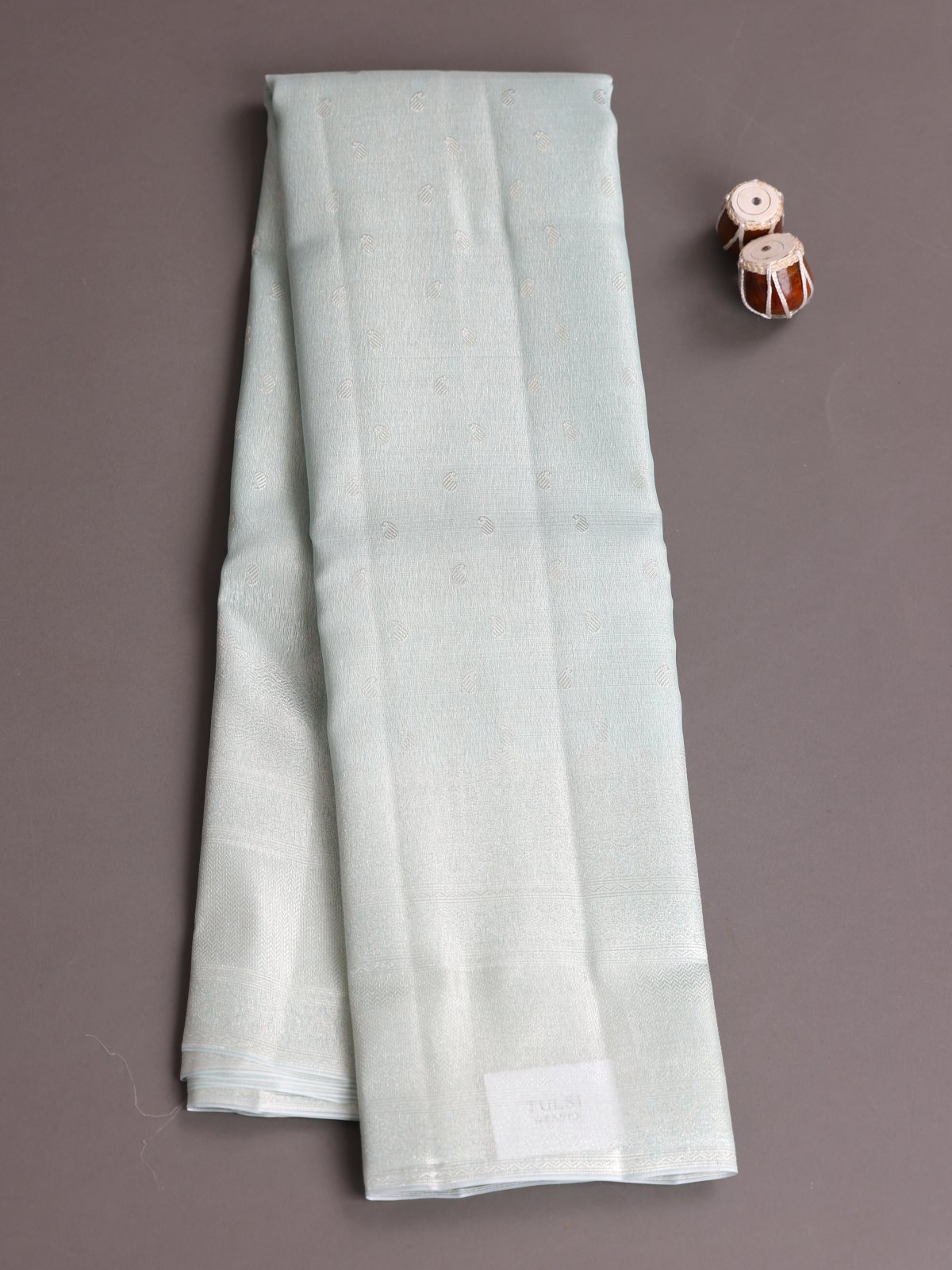 Pastel Blue Organza Kanjeevaram Silk Saree