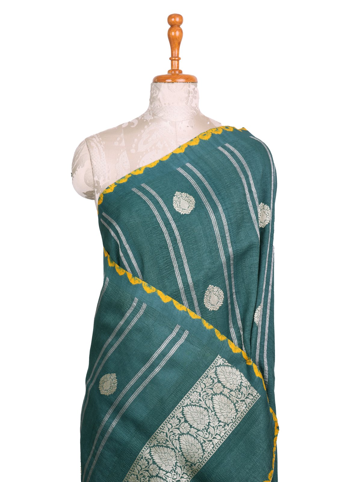 Green Banaras Tussar Georgette Silk Saree