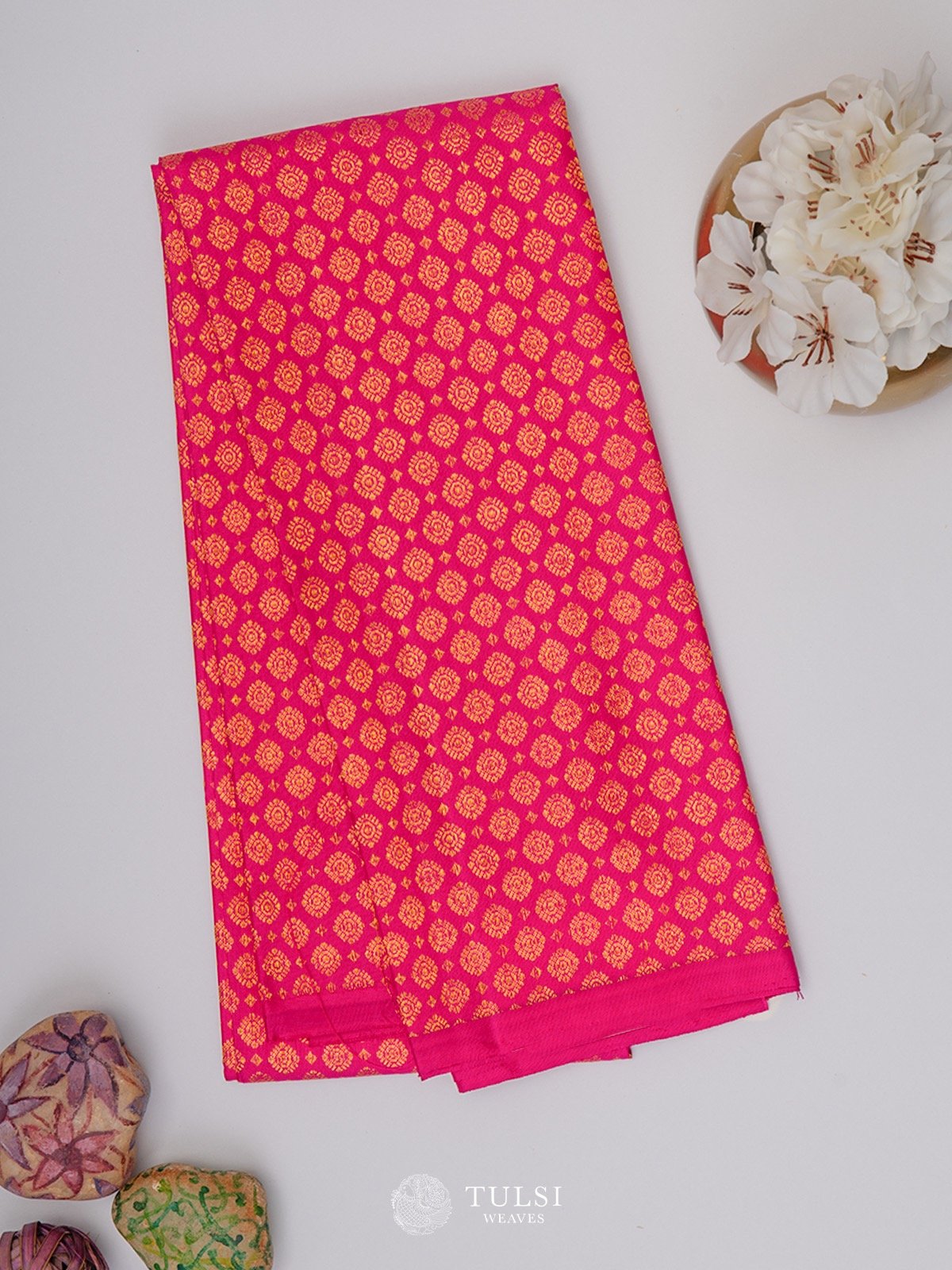 Reddish Pink Kanchipuram Silk brocade Blouse