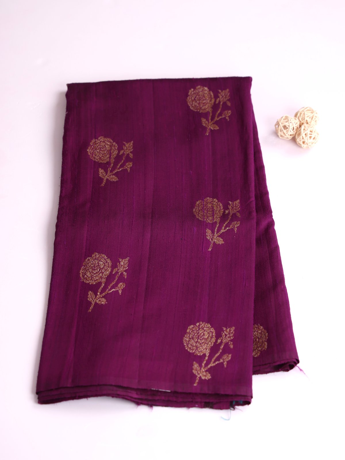 Dark Purple Banaras Tussar Silk Saree