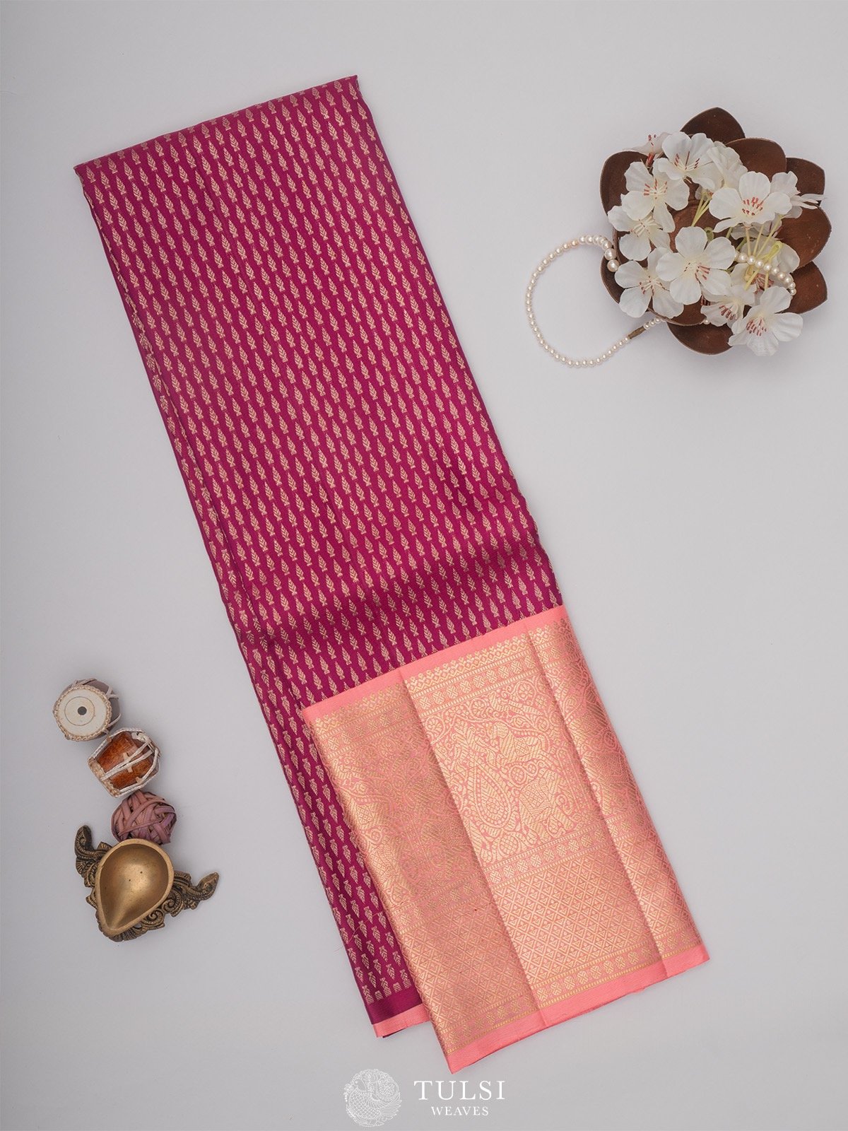 Burgundy Kanjeevaram Silk Pavadai