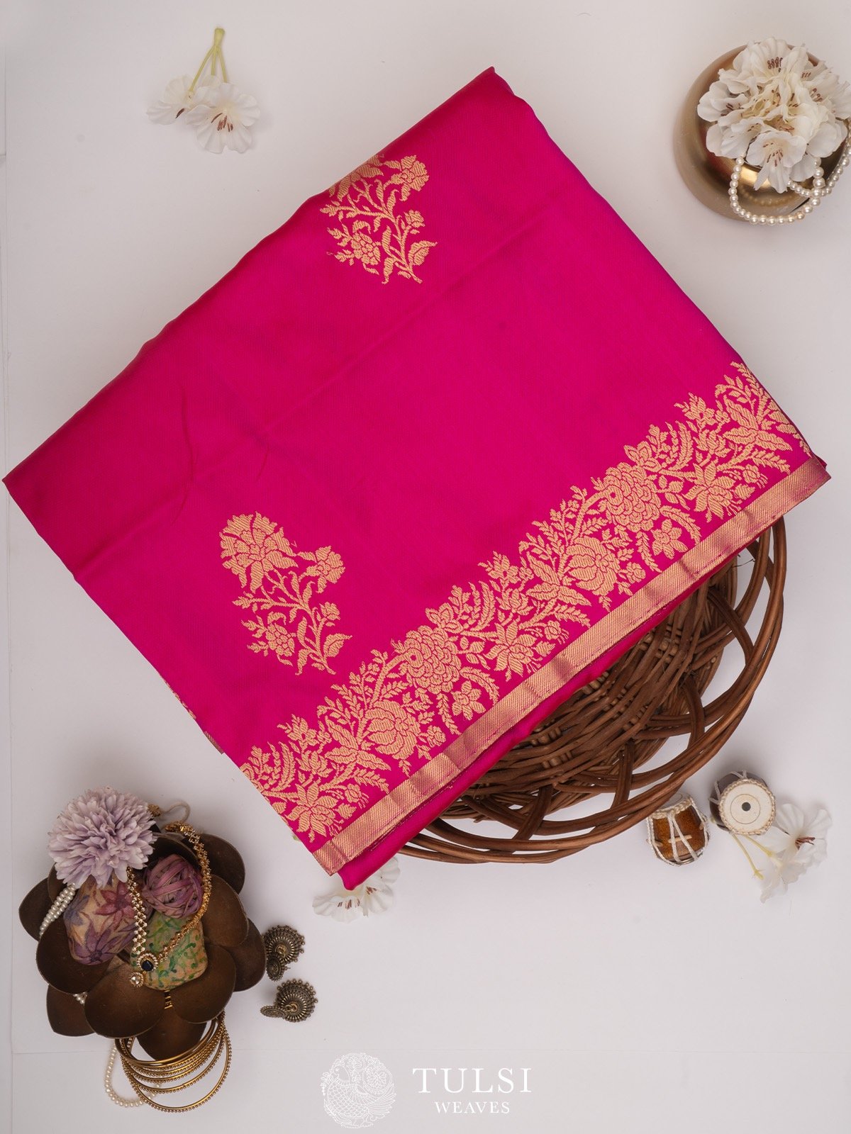 Pink Banarasi Silk Saree