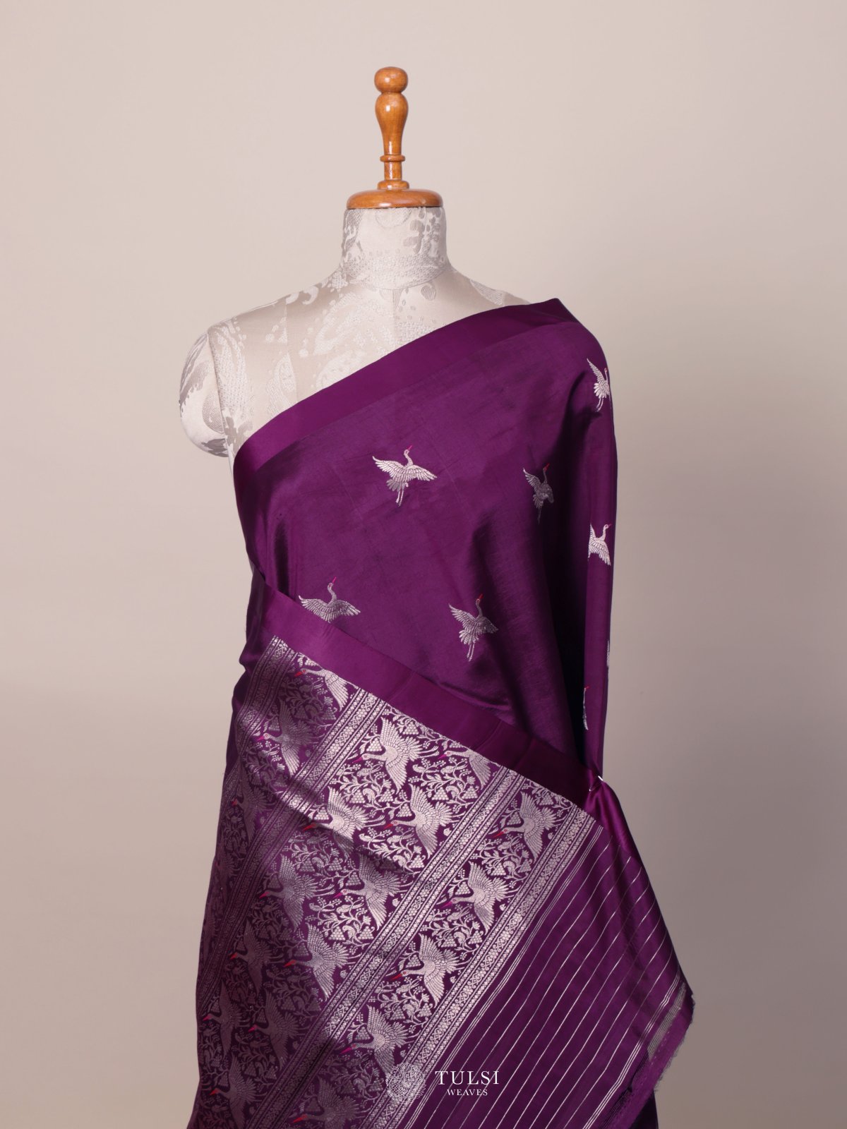 Dark Purple Mashru Silk Saree
