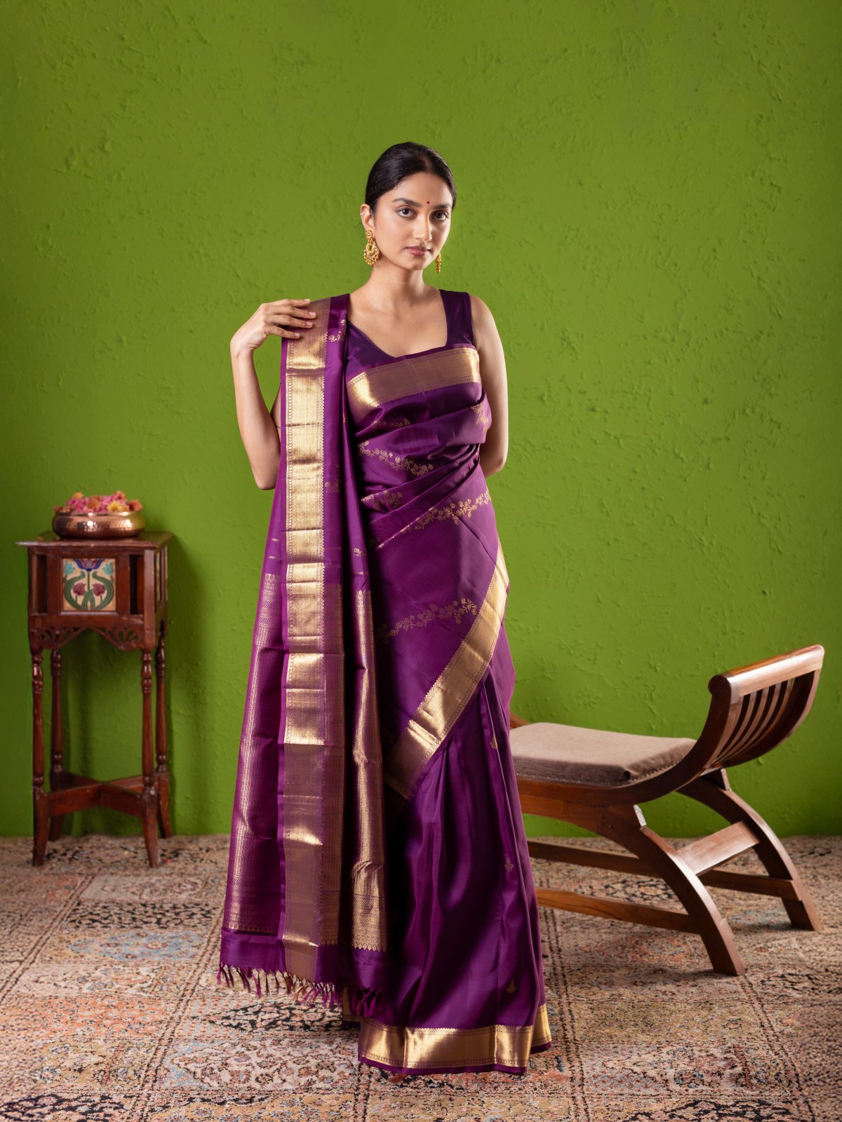 Purple Kanjeevaram Silk Saree