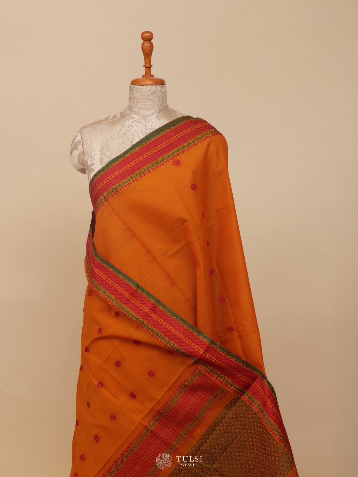 Orange Kanchi Cotton Saree