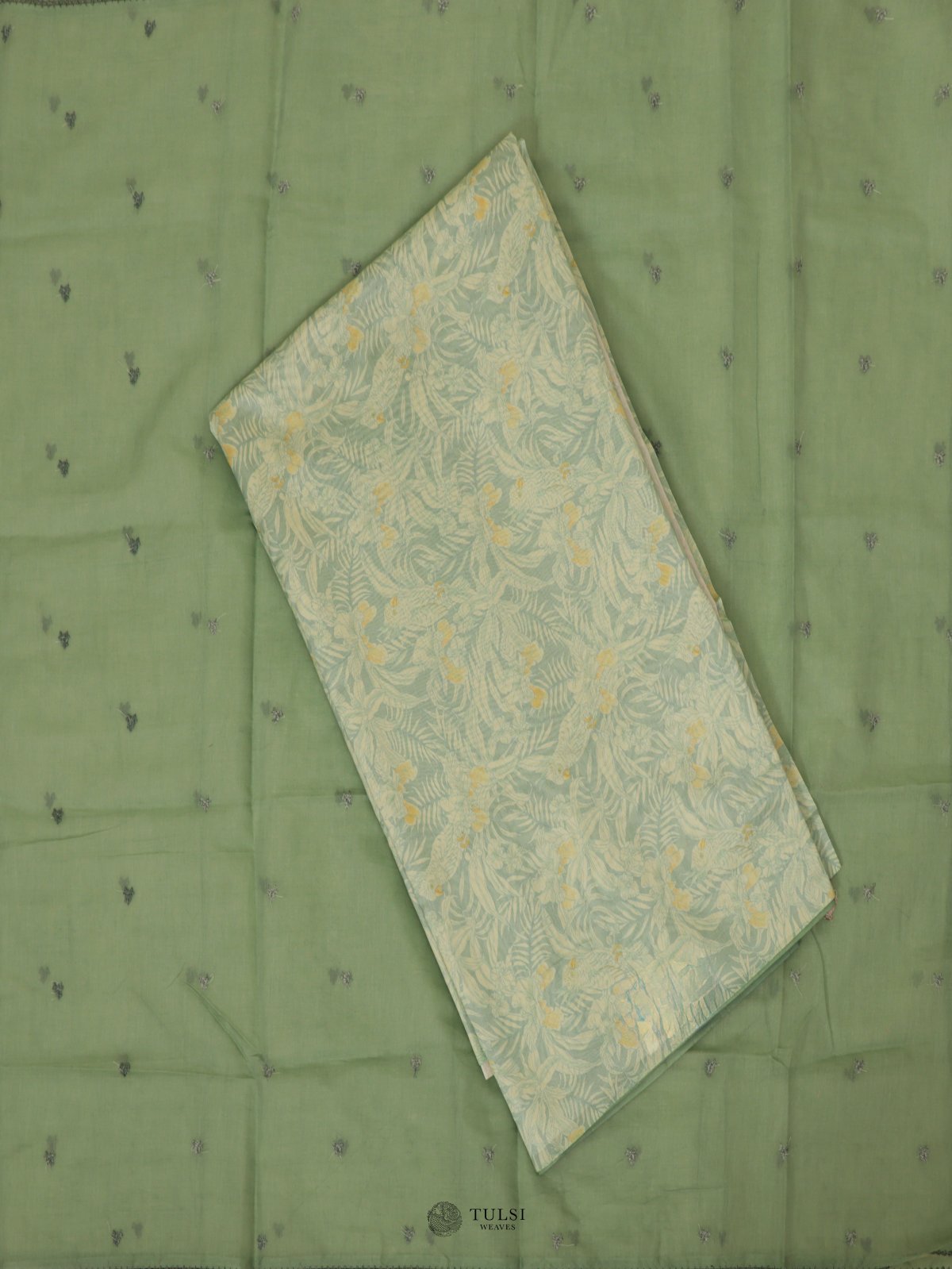 Sage Green Chanderi Salwar Material