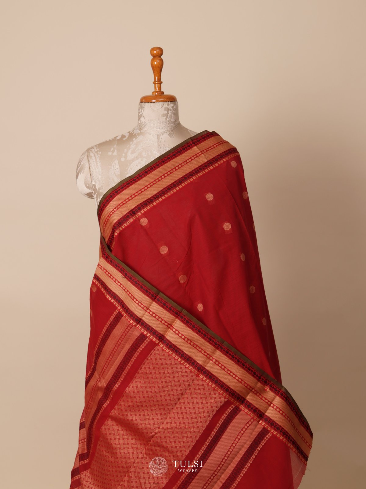 Red Kanchi Cotton Saree