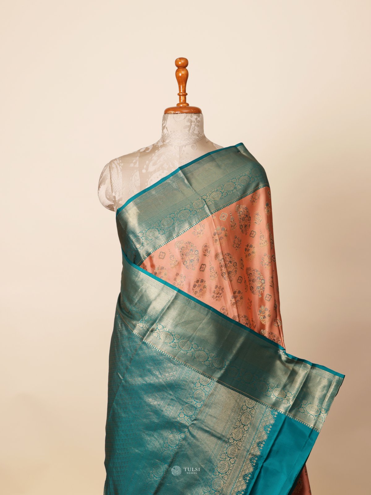 Peach Tanchoi Silk Saree
