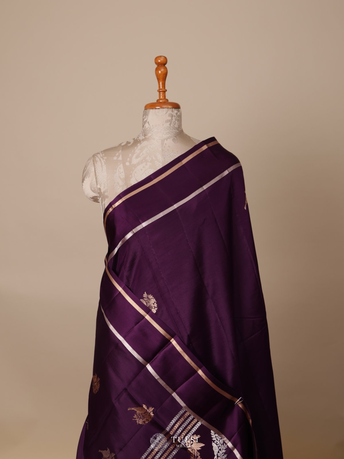 Purple Mashru Silk Saree