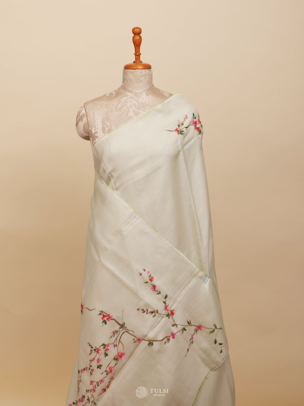 Light Green Kota Hand Painted Saree