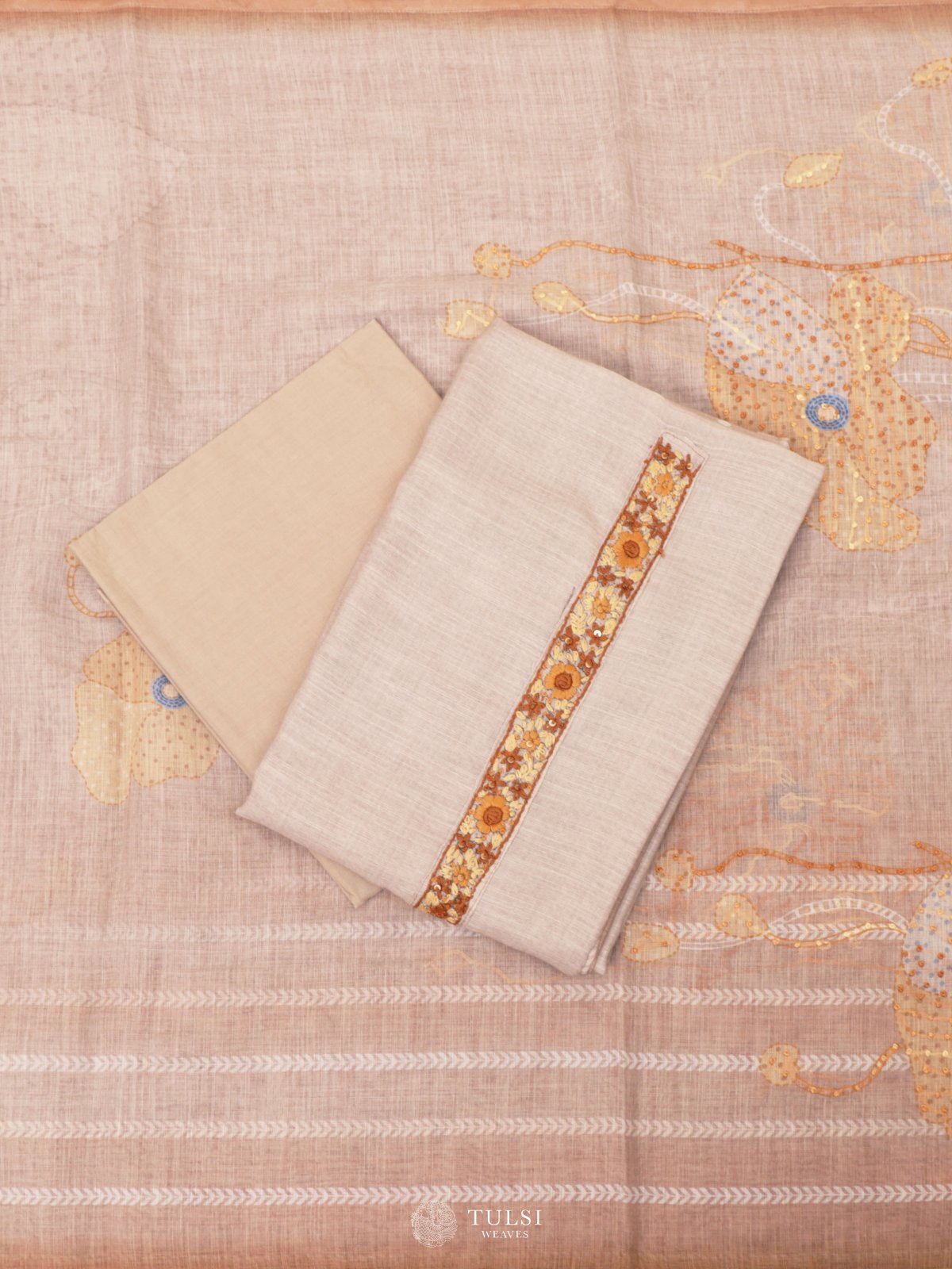 Beige Linen Salwar Material