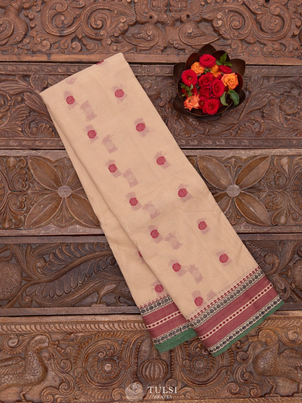 Tan Kanchi Cotton Saree