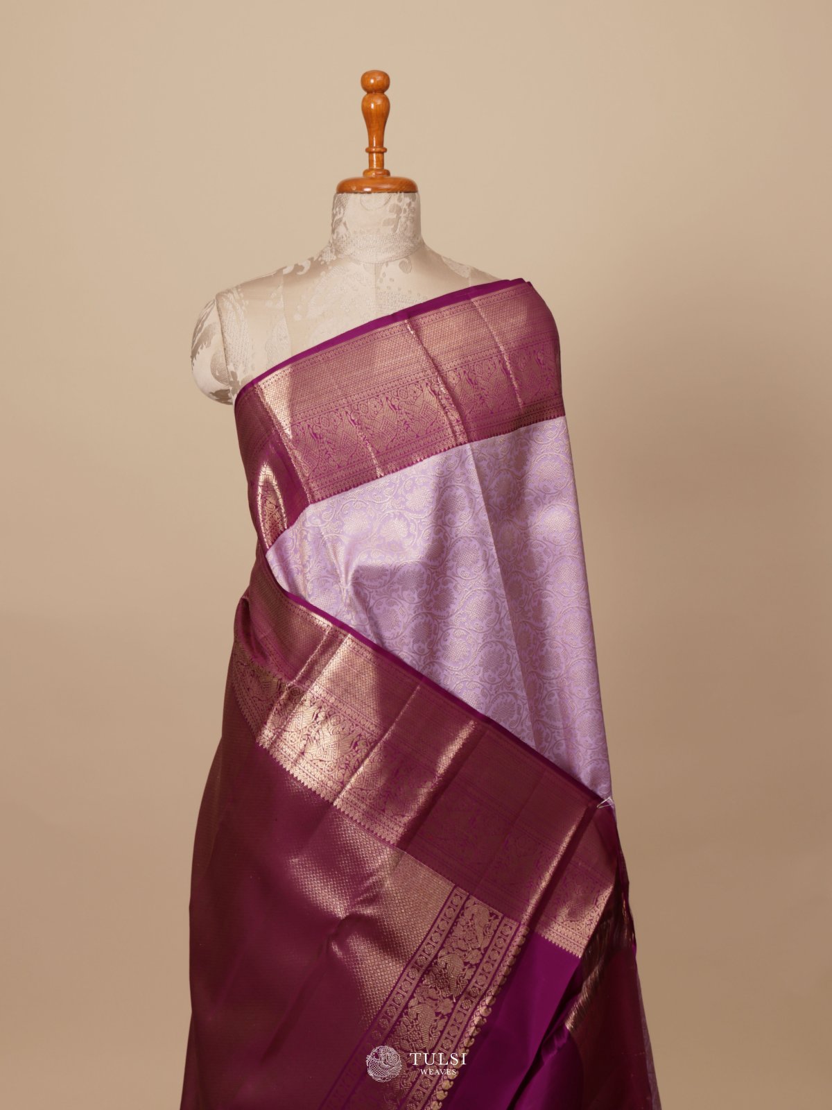 Lilac Kanjeevaram Silk Saree
