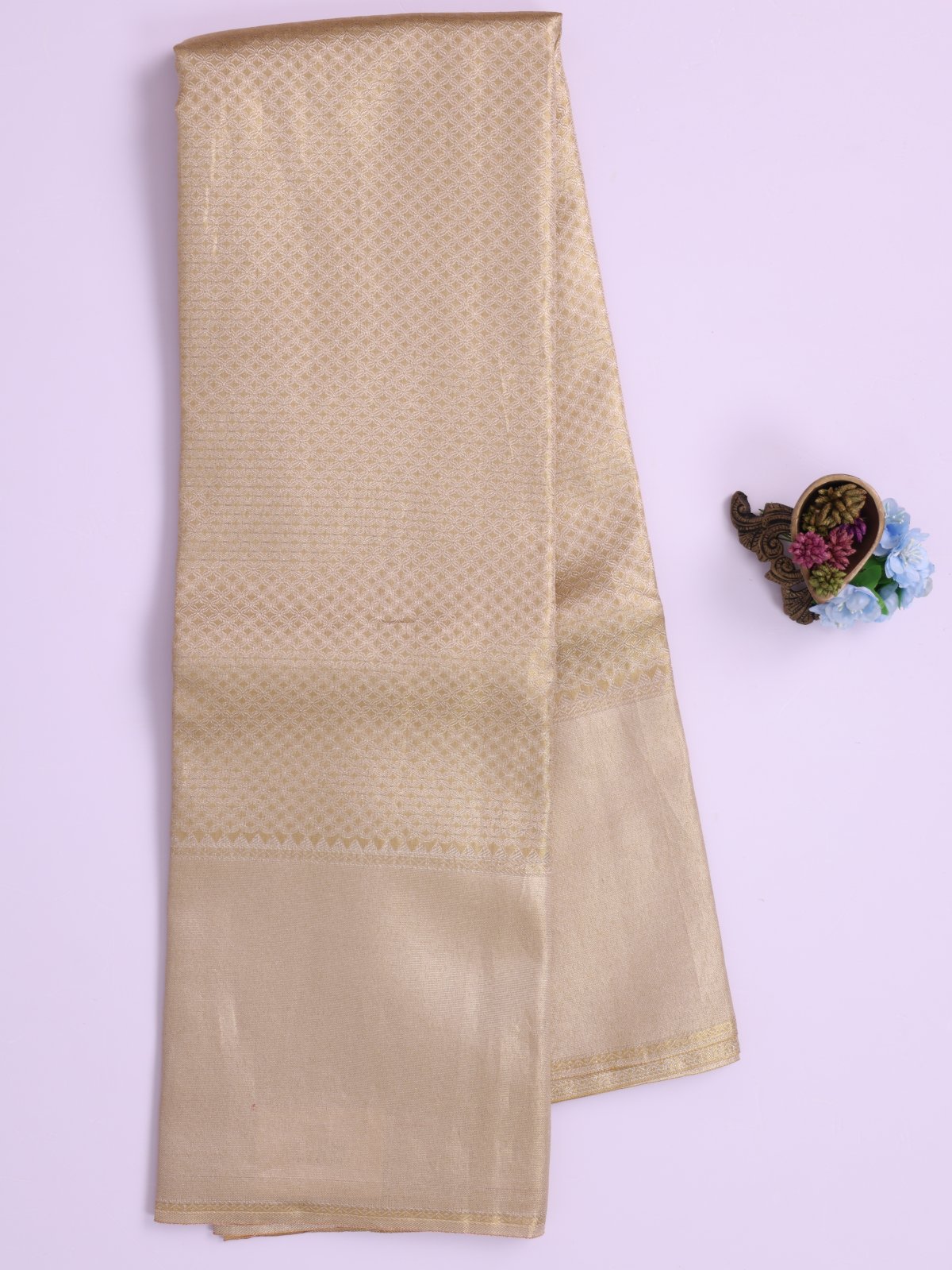 Gold Tissue Brocade Kanjeevaram Silk Saree