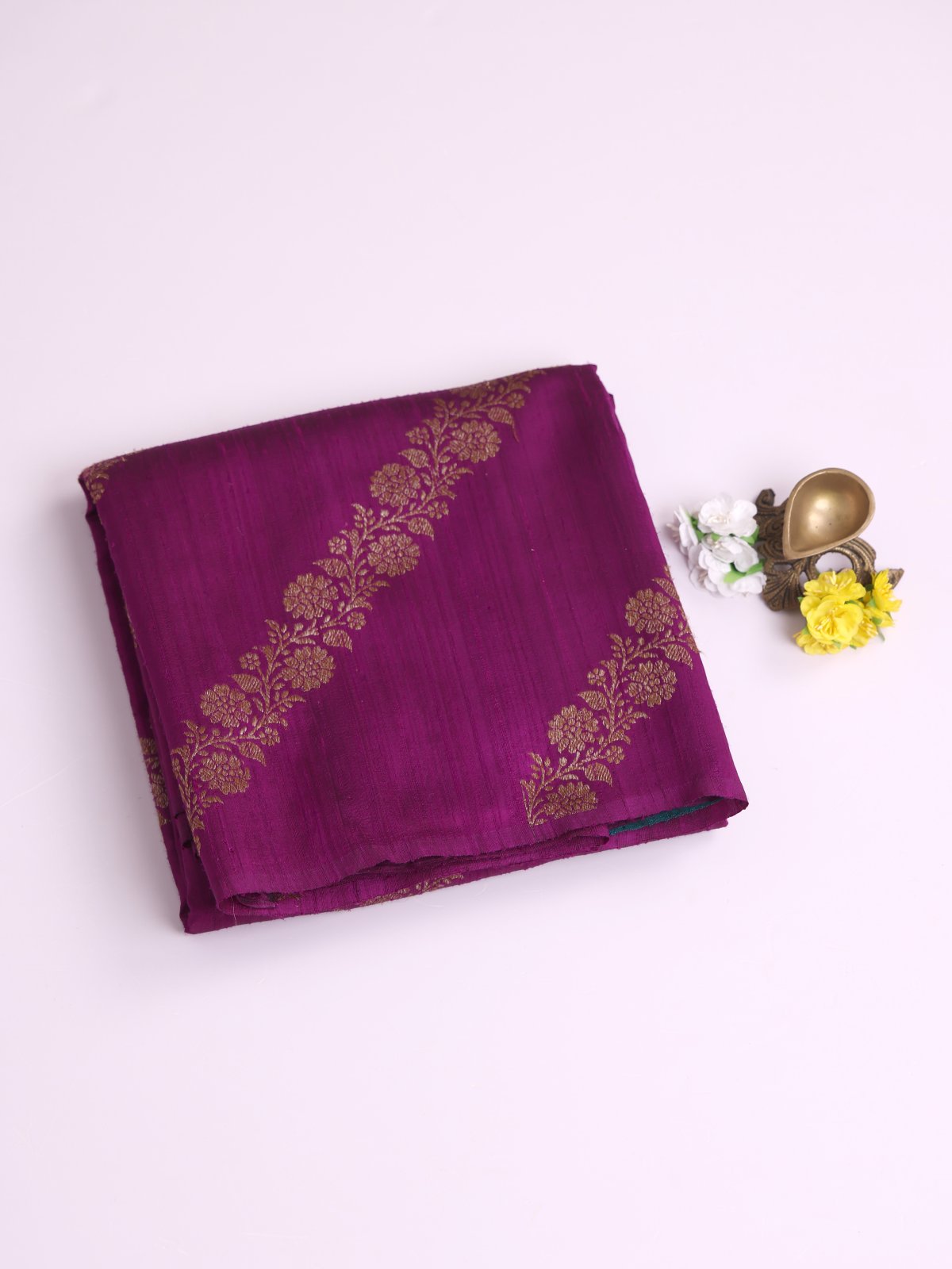 Purple Banaras Tussar Silk Saree