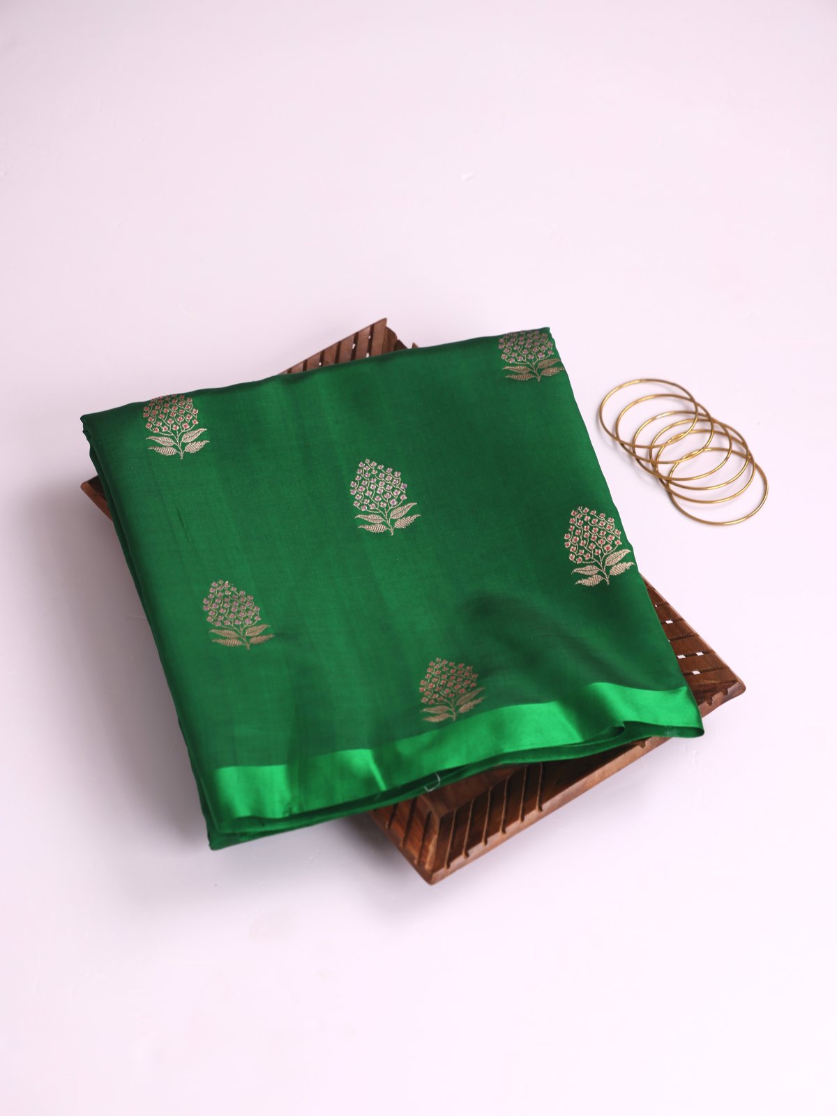  Green Mashru Silk Saree With Satin Border