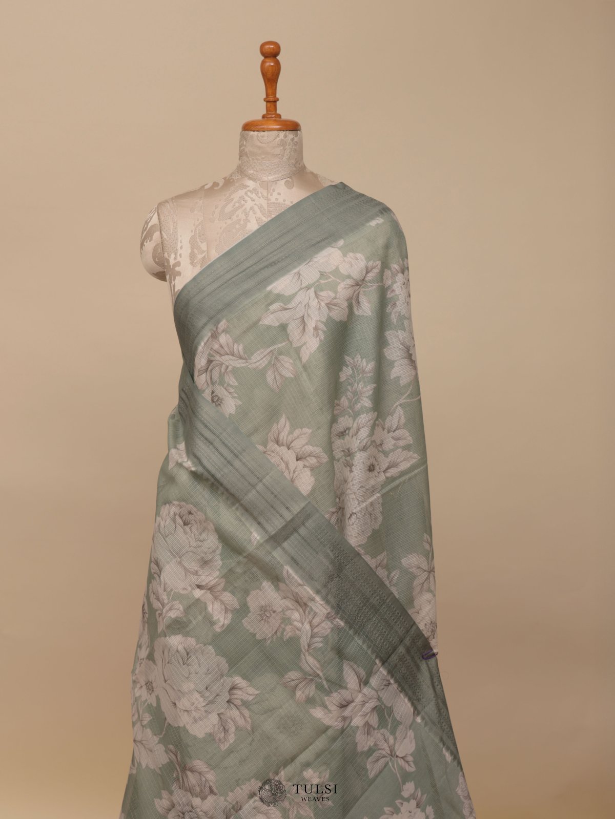 Pastel Green Semi Kota Saree