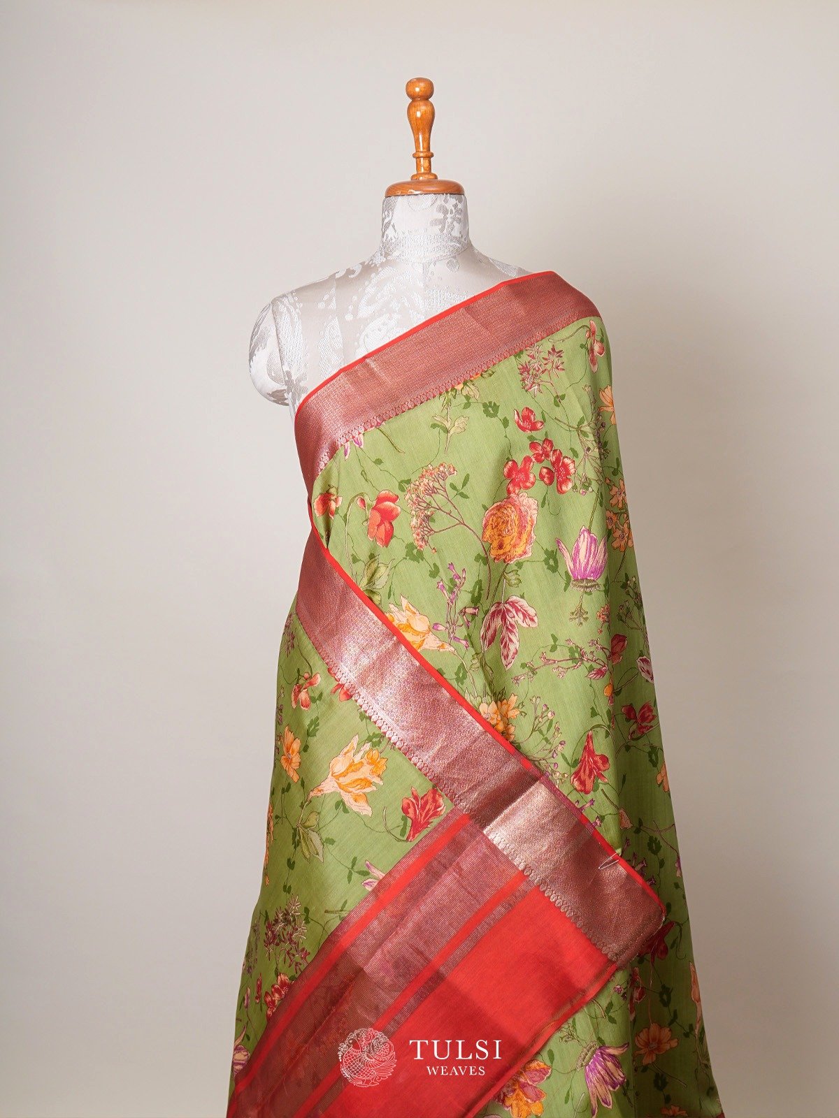 Light Green Chaniya Silk Saree
