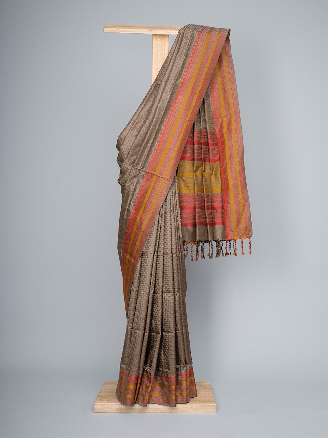 Light Brown Tanchoi Silk Saree 