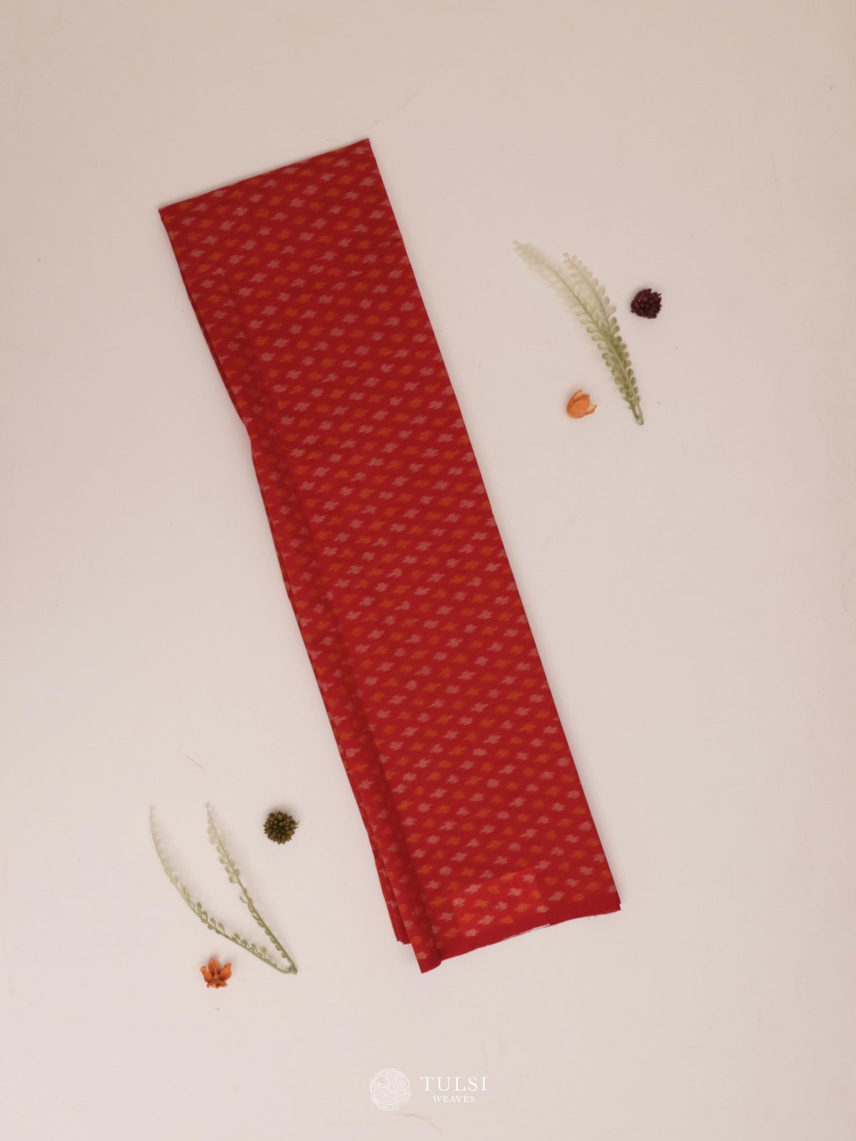 Red Ikat Silk Blouse