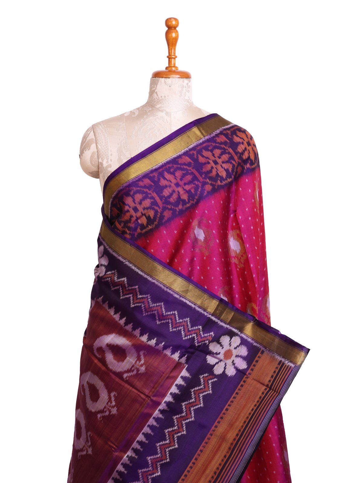 Magenta Patola Silk Saree