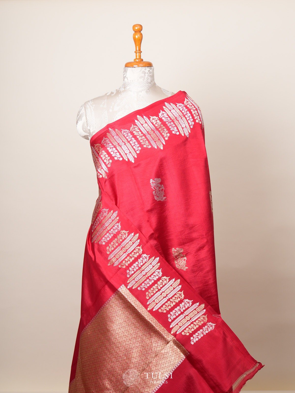 Red Mashru Silk Saree