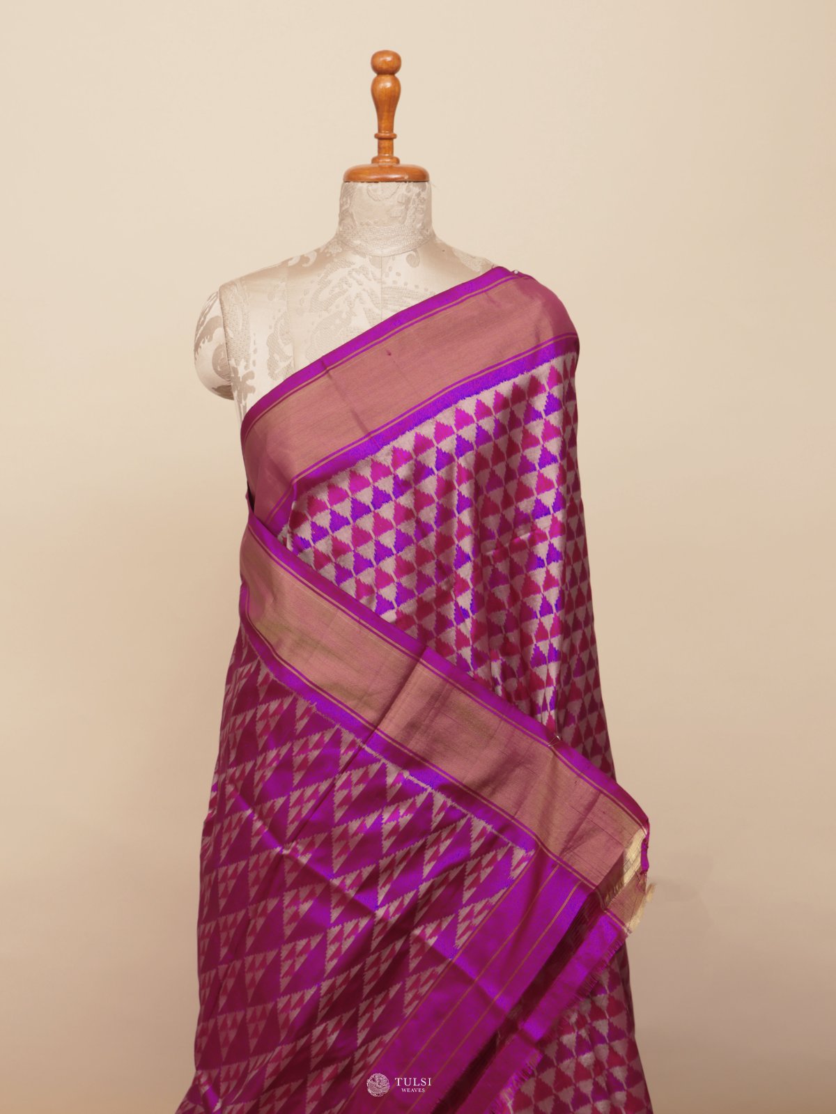 Multicolour Ikat Silk Saree