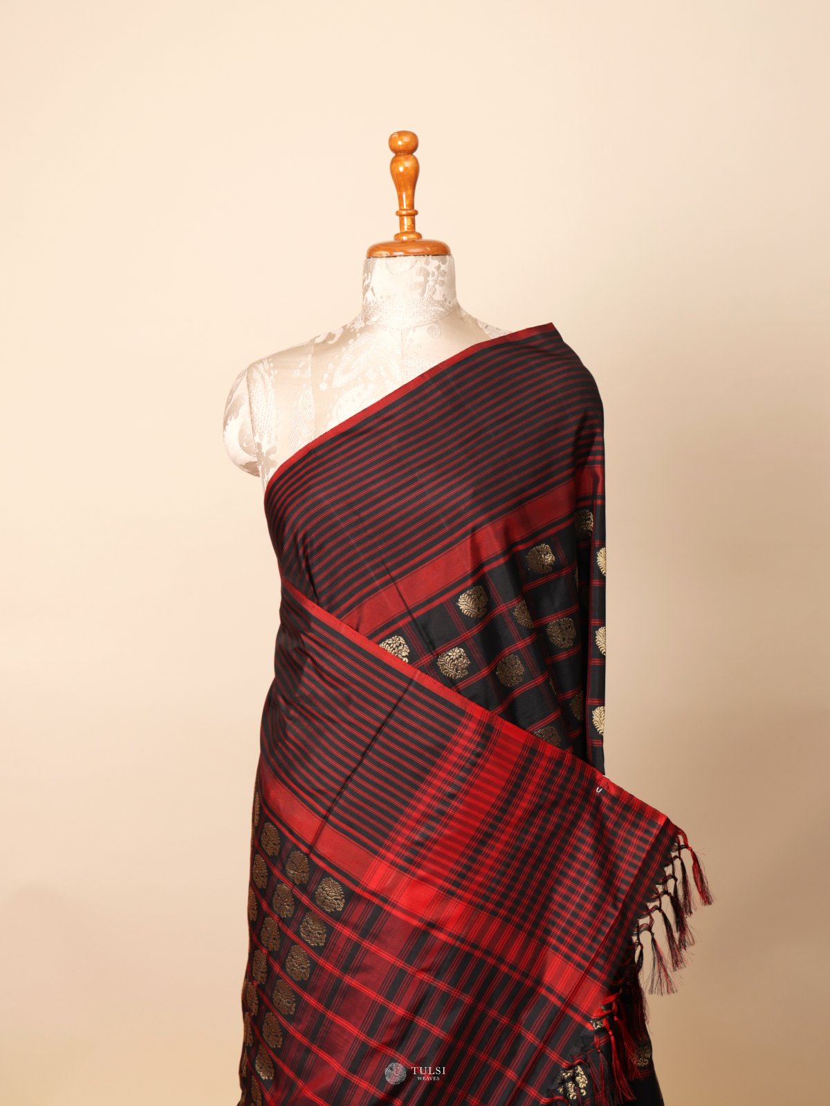 Black Ikat Silk Saree 