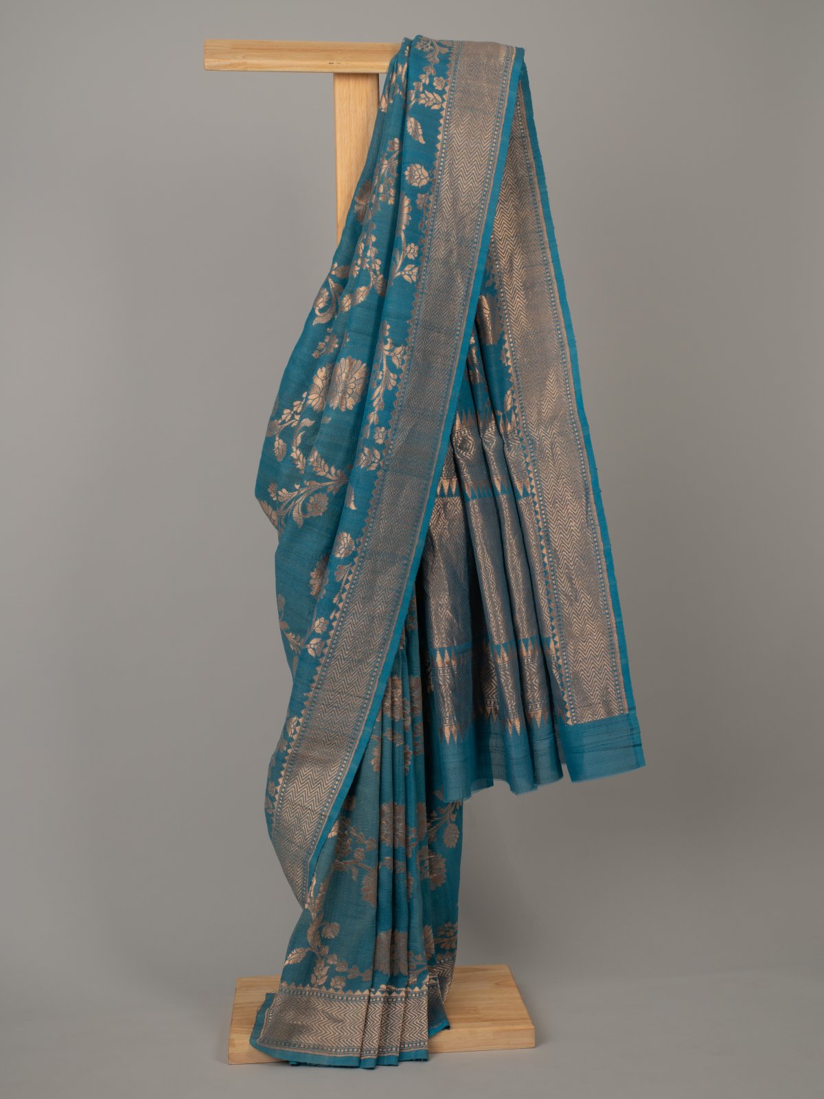 Blue Tussar Banaras Silk Saree