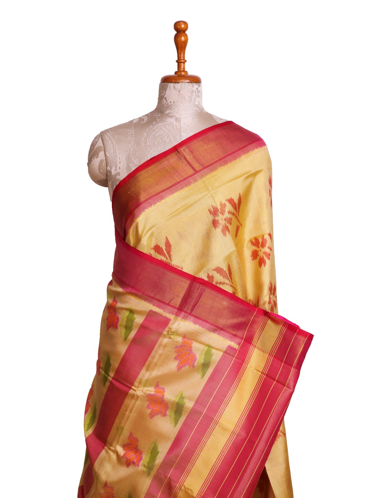 Light Yellow Patola Silk Saree