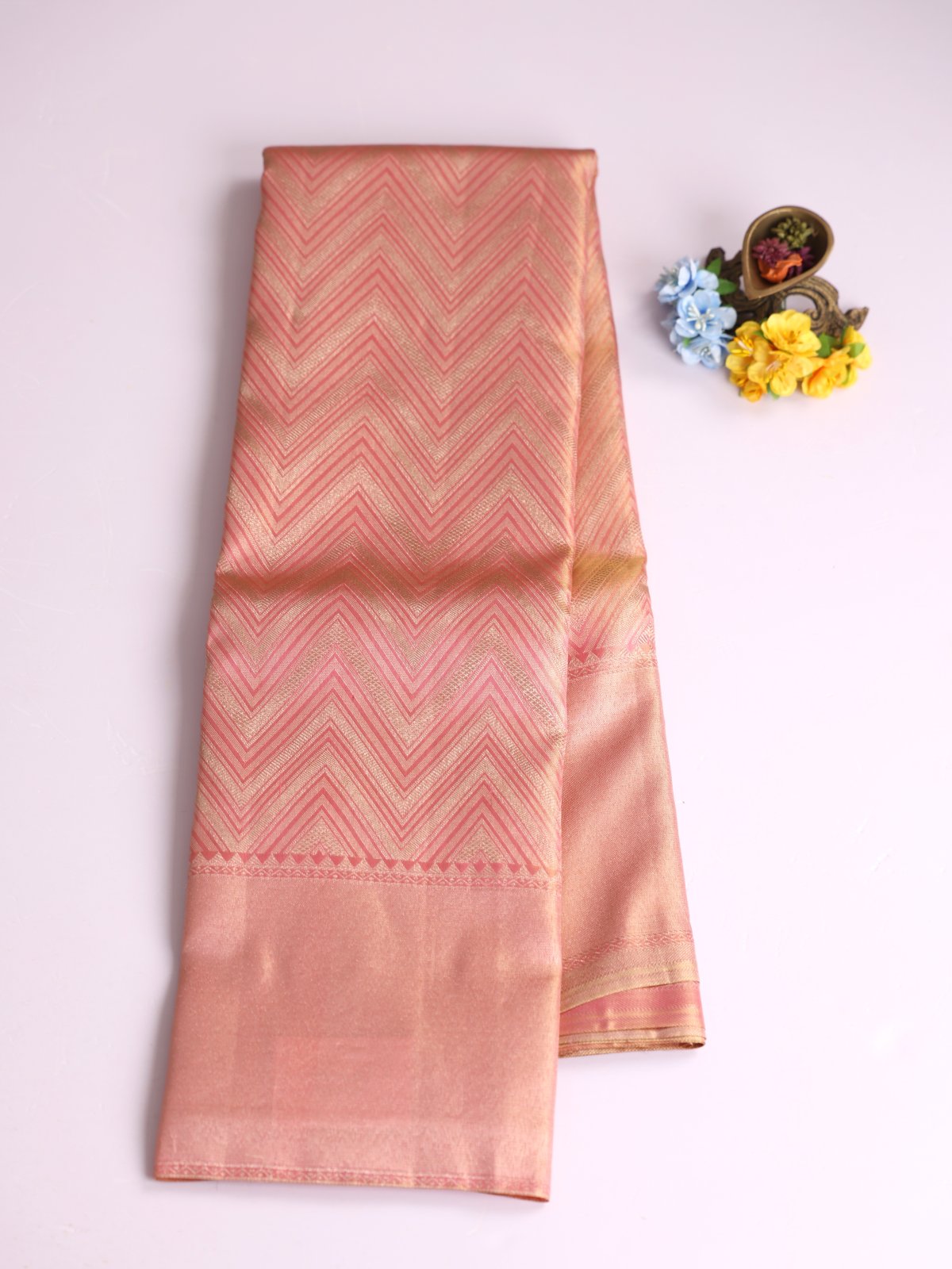 Pink Tissue Brocade Kanjeevaram Silk Saree