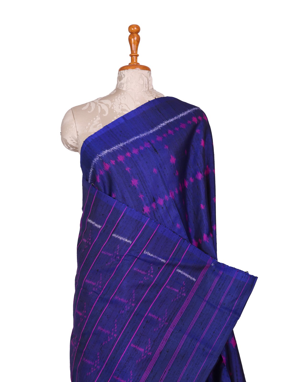 Dark Royal Blue Raw Silk Patola Saree