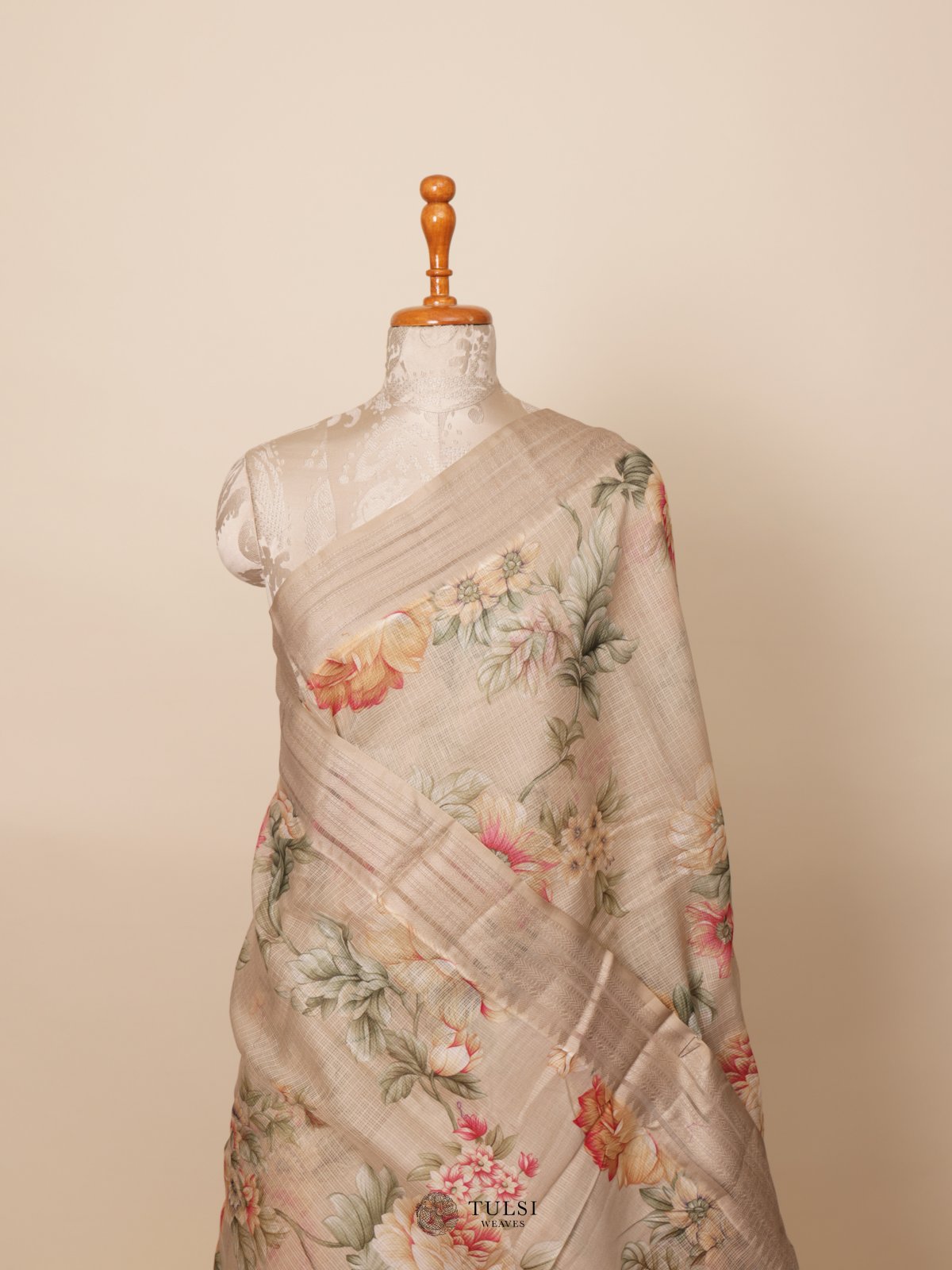 Beige Semi Kota Saree