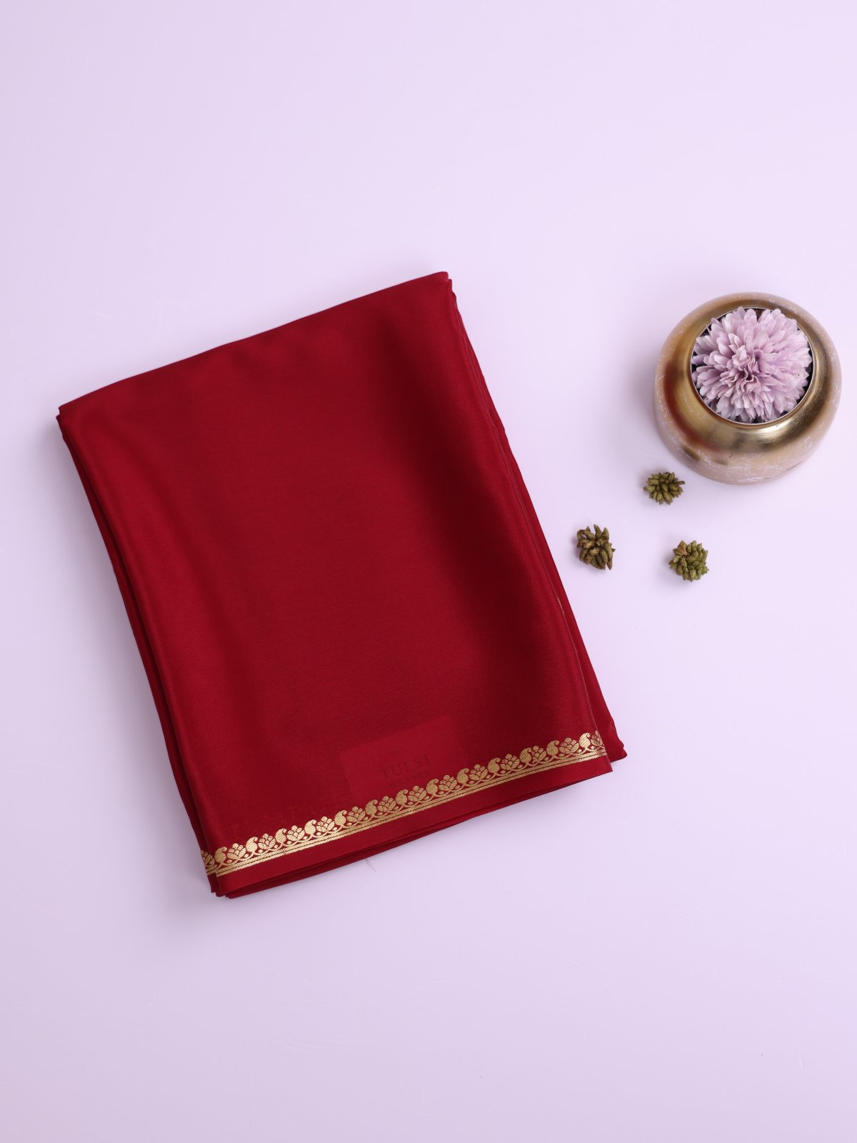 Maroon Mysore Silk Saree
