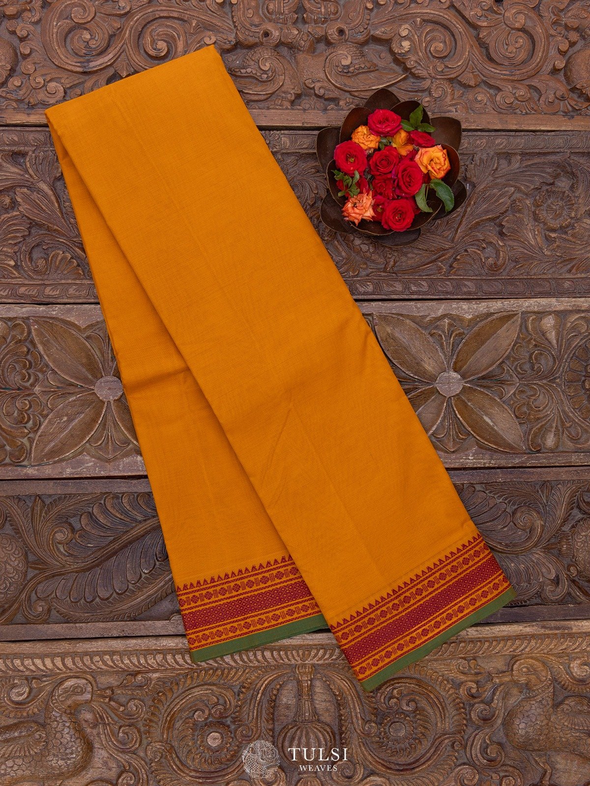 Mustard Kanchi Cotton Saree