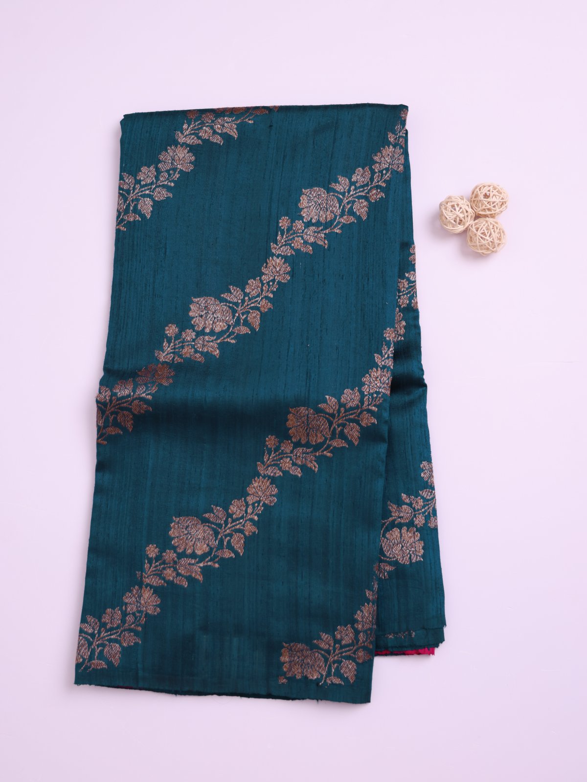 Peacock Blue Banaras Tussar Silk Saree