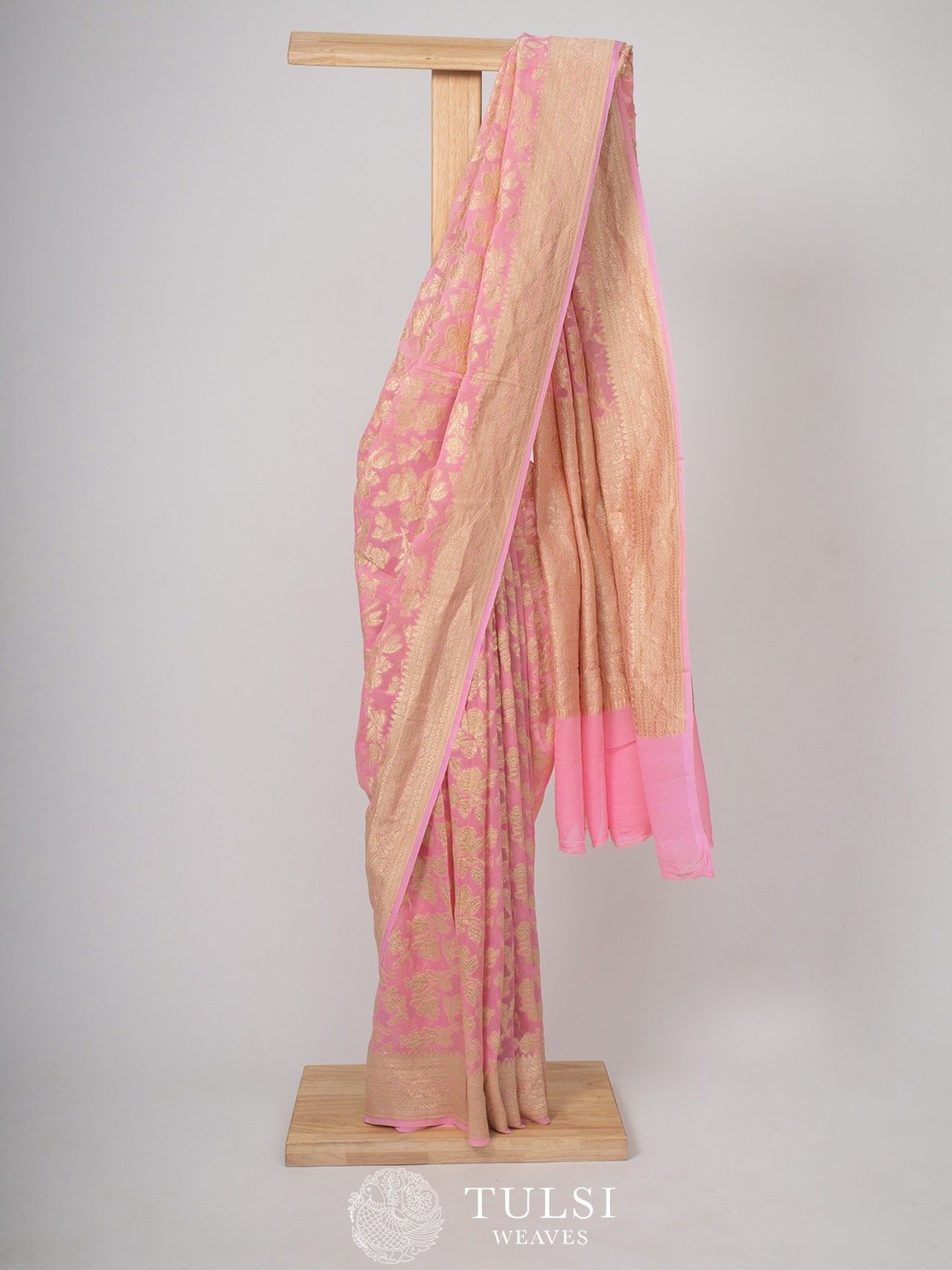 Pink Banarasi Georgette Silk Saree