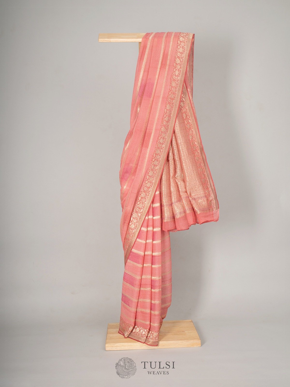 Pink Banaras Georgette Silk Saree