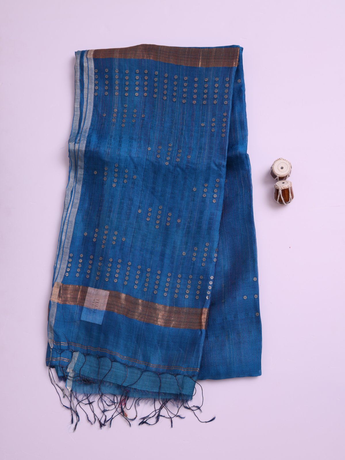 Blue Kora Jute Saree